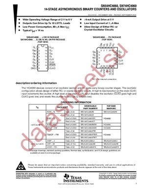 SN74HC4060PWRE4 datasheet  